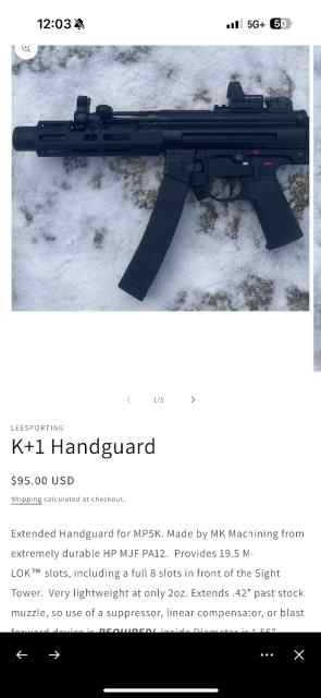 SP5K Lees sporting K+1 Handgaurd