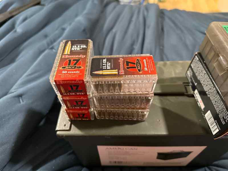 .17 Mach 2 Hornady 15.5 grain- 270 rounds- 50